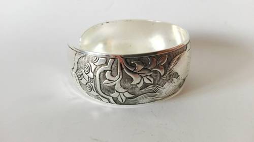 Tibetan Tibet silver Totem Bangle Cuff Adjustable Bracelet