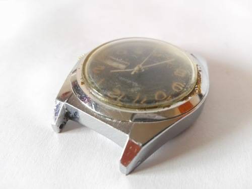 Vintage Soviet Men's wrist watch Raketa, round black