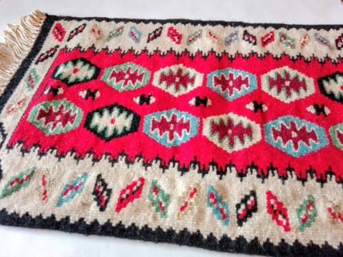 Vintage miniature hand knotted woolen rug