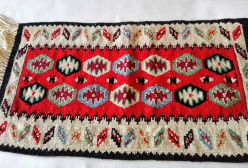 Vintage miniature hand knotted woolen rug