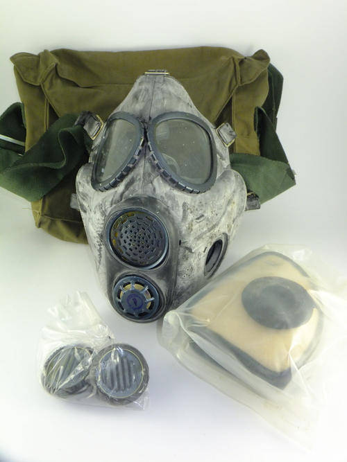Vintage Gas Mask Military Gas Mask Never Used Set of Gas and a Bag Steampunk Supplies Halloween