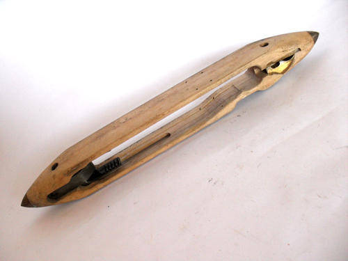 Antique wooden Loom Shuttle, Wool Weaving Yarn Warping Bobbin, Old  Tool