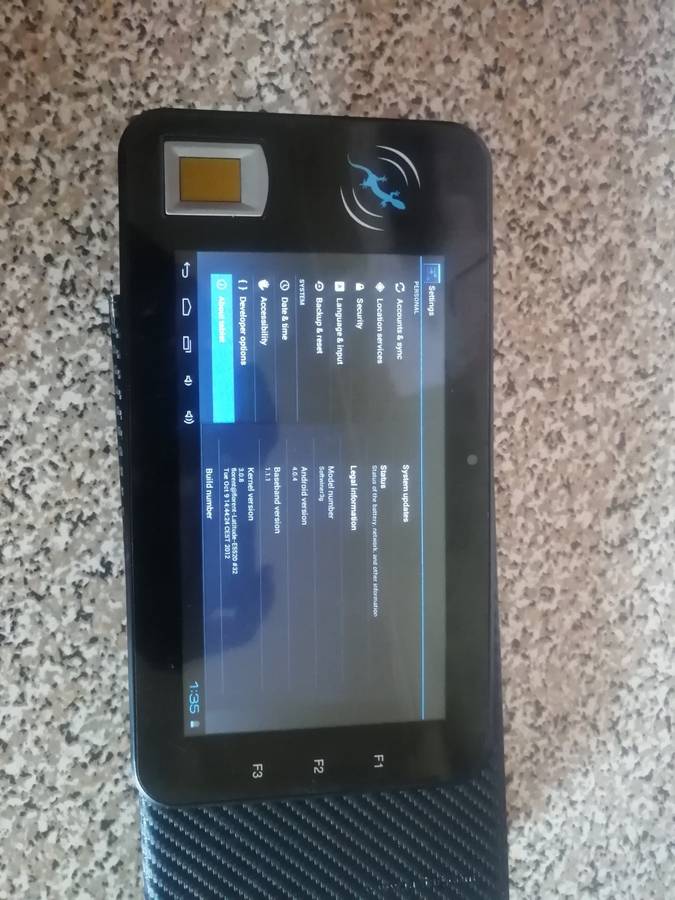 TazPad Android tablet fingerprint sensor 1.2 GHz clock-rate 1 GB of RAM WIFI, Bluetooth, ZigBee