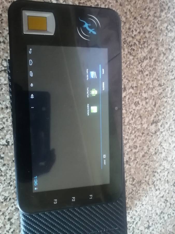 TazPad Android tablet fingerprint sensor 1.2 GHz clock-rate 1 GB of RAM WIFI, Bluetooth, ZigBee