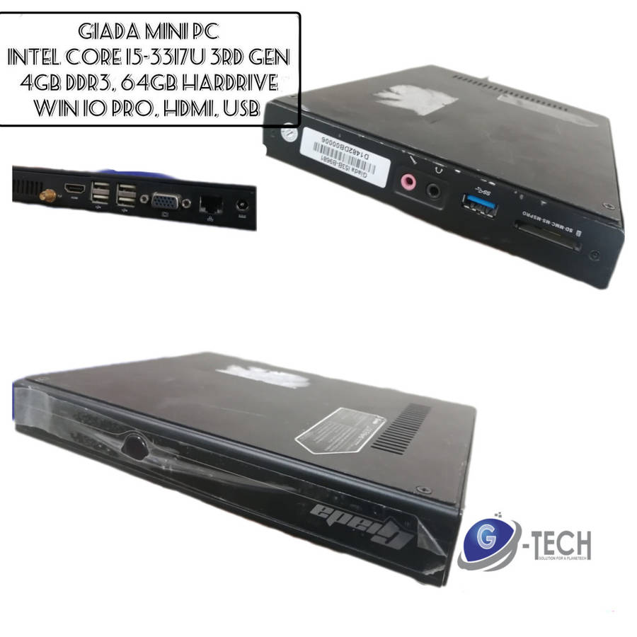 Giada Mini PC Intel Core i5-3317U 3rd gen, 4GB DDR3, 64GB hardrive, HDMI, USB 3.0