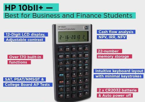 HP 10Bii+ - Business Financial Calculator (Algebraic) - Non-Programmable