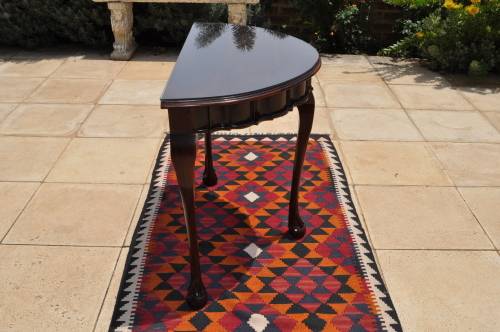Stinkwood Ball & Claw Half Moon Table With Glass Top.  --  Collections Only!!!