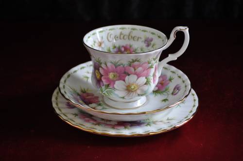 Royal Albert Flower Of The Month October "Cosmos" Trio