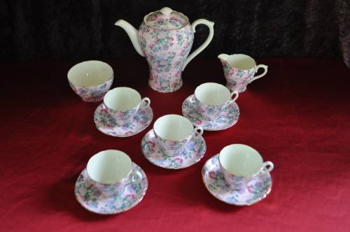 Shelley "Summer Glory" 13 Piece Coffee Set.       -      Collection or Courier Please!