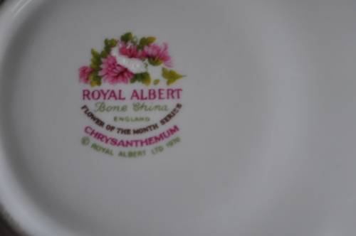 Royal Albert Flower Of The Month November "Chrysanthemum" Tennis Duo