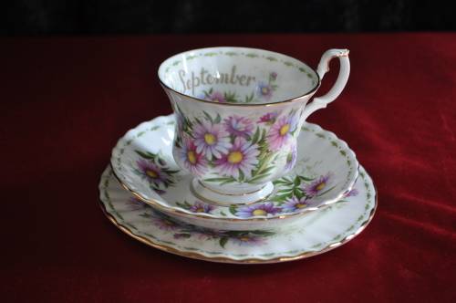 Royal Albert Flower Of The Month September "Michaelmas Daisy" Trio