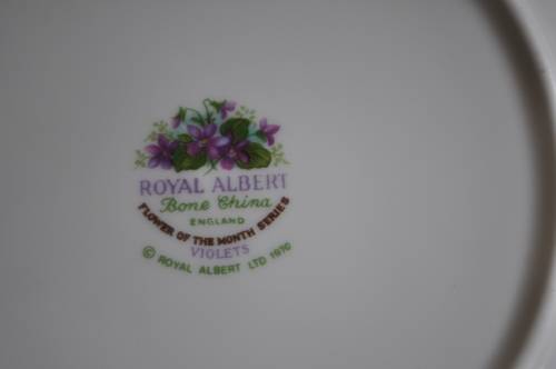 Royal Albert Flower Of The month February "Violets" Trio