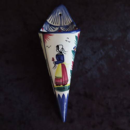 French HB Quimper Wall Pocket/Vase.