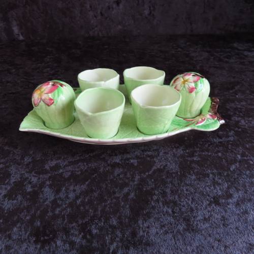 Carlton Ware Apple Blossom Egg Cup Cruet Set, Salt and Pepper #1701