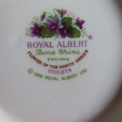 Royal Albert Flower Of The Month February Violets Large Coffee Duo