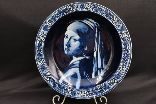 Blauw Delft Meisjes Portret Naar Vermeer