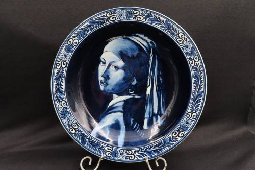 Blauw Delft Meisjes Portret Naar Vermeer