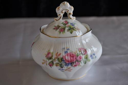 Royal Albert "Moss Rose" Lidded Sugar Bowl.