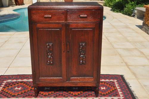 Edwardian Burmese Teak Cabinet   -- Collections Only !!