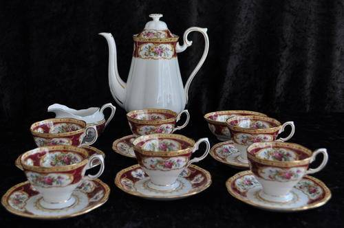 Royal Albert "Lady Hamilton" Coffee Set.