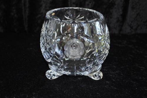 Rose Cut Crystal Vase On Snails Feet --  Damage Free !!!!