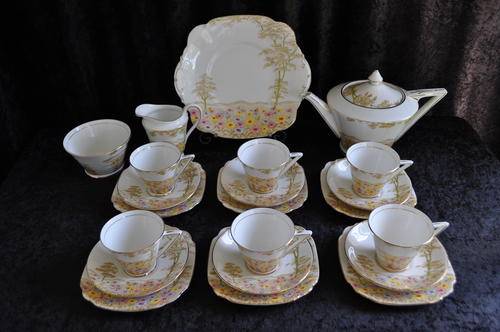 Royal Standard "Daisy Field" Complete Tea Set - 1930s Art Deco