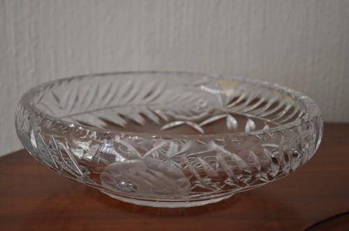 Bohemia Hand Cut Lead Crystal Rose Cut Bowl