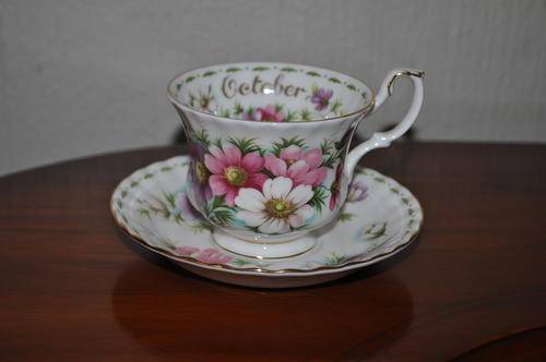 Royal Albert Flower Of The Month October "Cosmos" Tea Duo