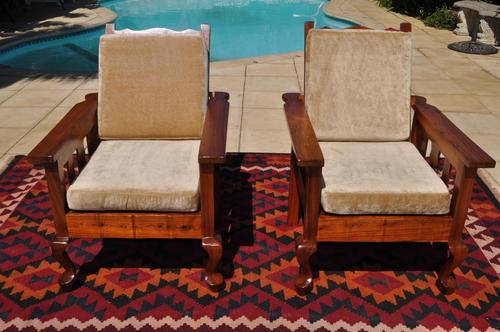 Pair of Morris Black Wood Arm Chairs   ----   Collections Only!!!!