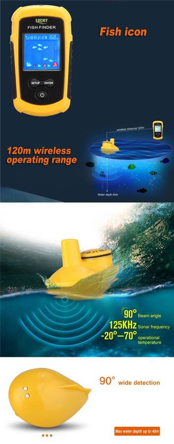 New Castable Wireless Fish Finders Colour 120m range