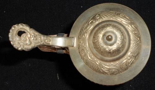 Vintage West German DBGM Ceramic Tankard withPewter Flip Lip