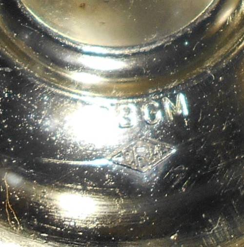 Vintage West German DBGM Ceramic Tankard withPewter Flip Lip