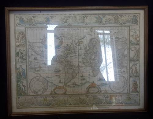 Vintage Framed World Map