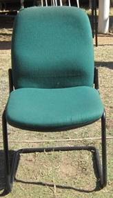 2 Available Green Fabric Office Chairs /BID PER CHAIR
