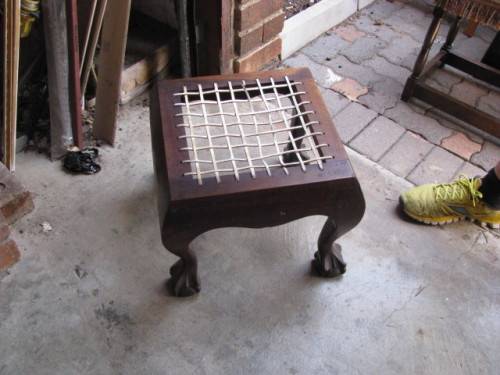 VINTAGE IMBUIA BALL AND CLAW RIEMPIE STOOL....CIRCA 1940'S