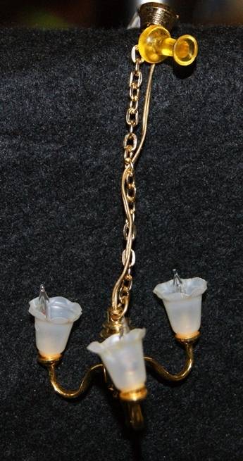 Functioning Brass Doll House Chandelier