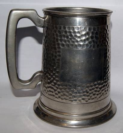 Pewter Beer Mug with Glass Bottom