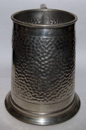 Pewter Beer Mug with Glass Bottom