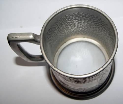 Pewter Beer Mug with Glass Bottom
