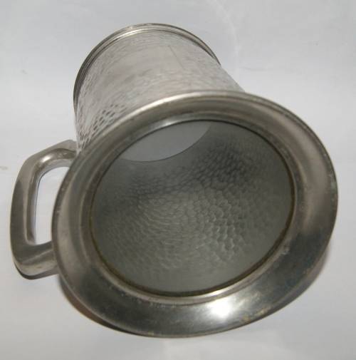 Pewter Beer Mug with Glass Bottom