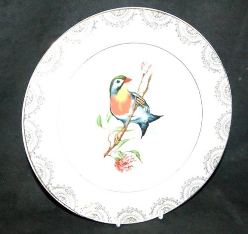 DM84Sale Large Bird Display Plate with Gilded Edge @@@ Crazy Low R1 Start