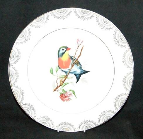 DM84Sale Large Bird Display Plate with Gilded Edge @@@ Crazy Low R1 Start