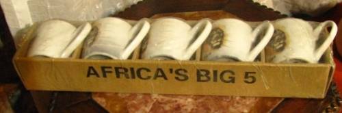DM84Sale African Big 5 Small Coffee Mugs in Original Packaging @@@ Crazy Low R1 Start