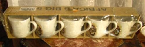 DM84Sale African Big 5 Small Coffee Mugs in Original Packaging @@@ Crazy Low R1 Start