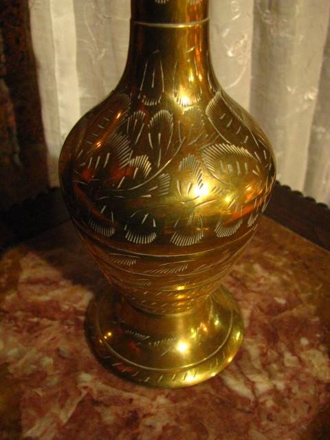 DM84Sale Beautiful Tall Brass Vase @@@ Crazy Low R1 Start