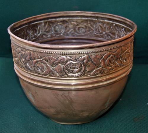 Brass Rose Design Planter