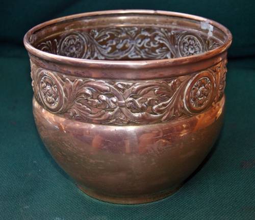 Brass Rose Design Planter