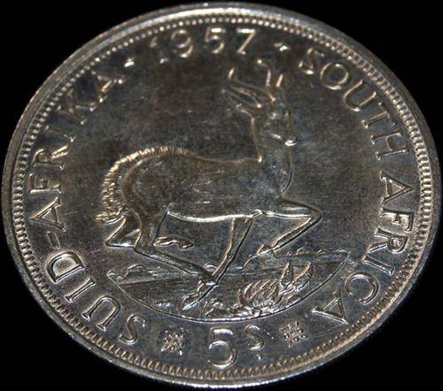 South Africa - 1957 CROWN 5s - PROOF - Mintage LOW 1130