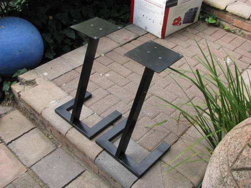2 WELL MADE RETRO 1970'S SPEAKER STANDS........... STEEL .... BID PER EACH