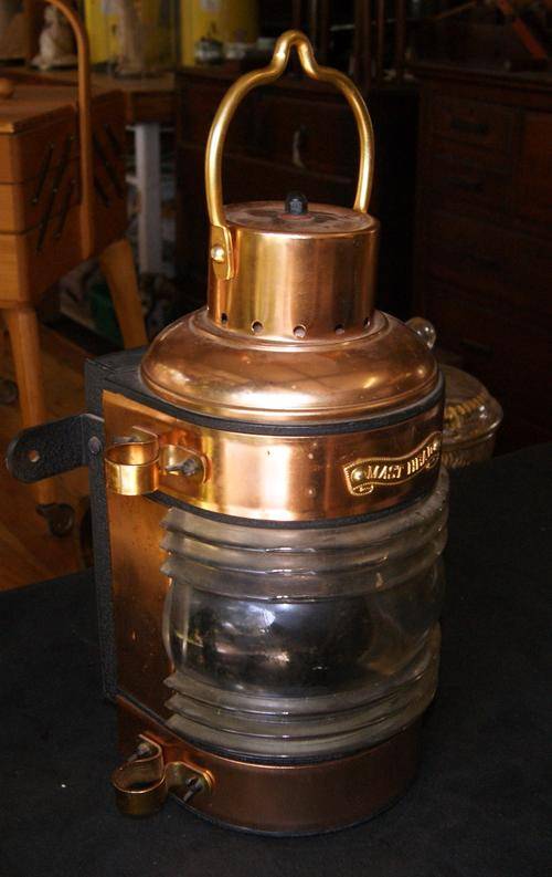 A STUNNING OLD COPPER WALL MOUNTED MASTHEAD LAMP... WORKING @@@ CRAZZYYY R1 START